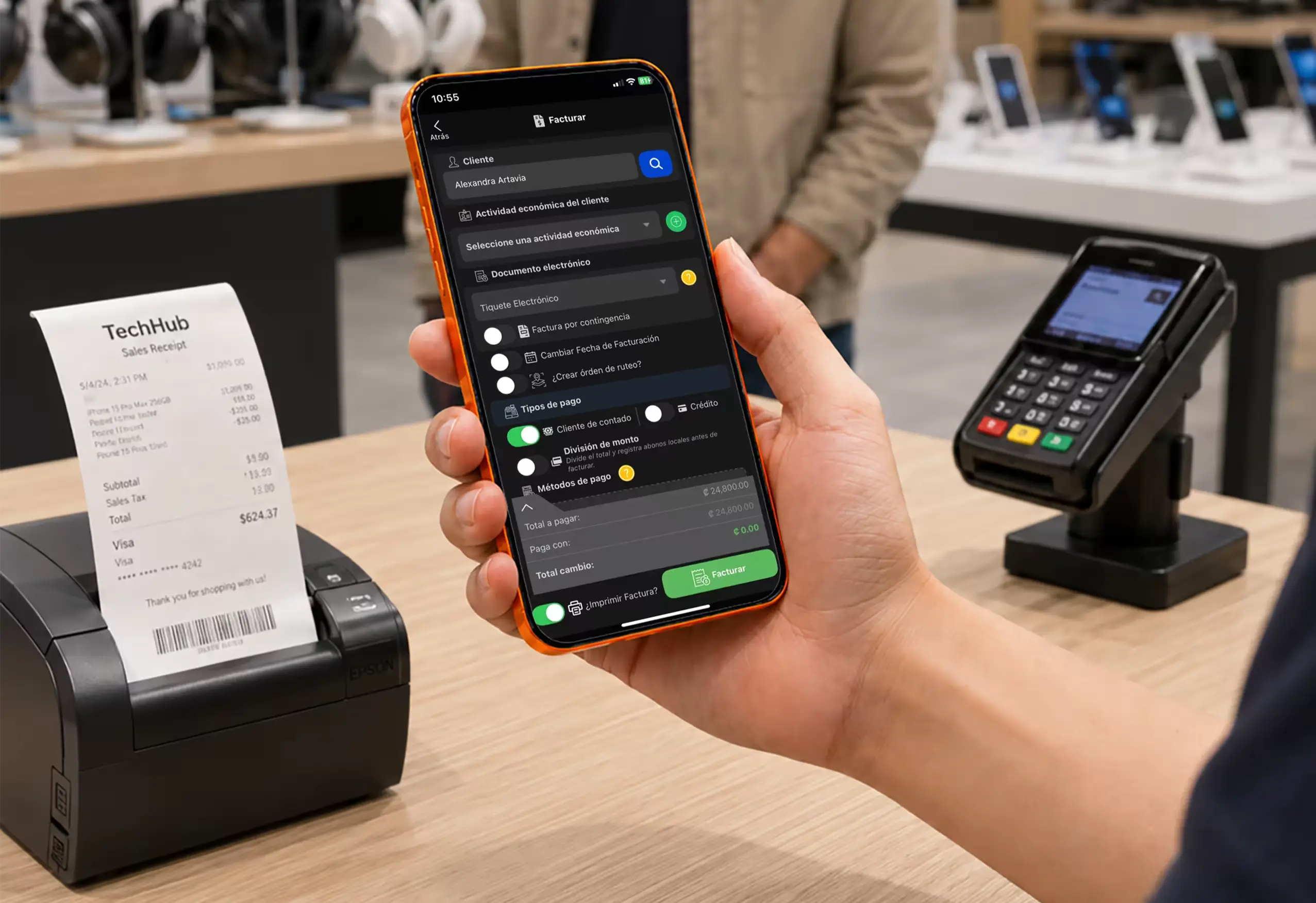 Cobro y emisión de factura electrónica en tu tienda de tecnología