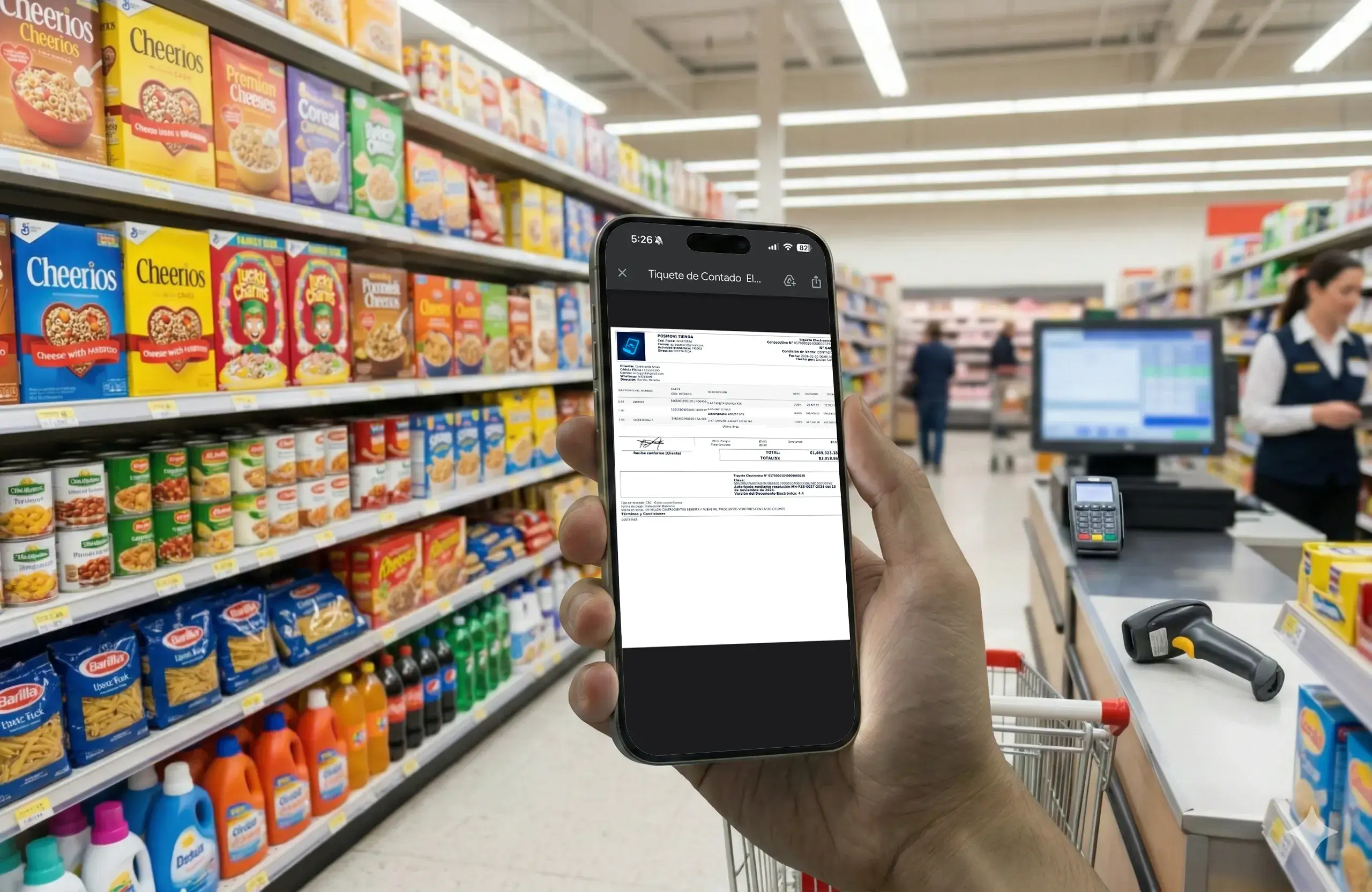 Entrega de factura electrónica o comprobante en tu supermercado