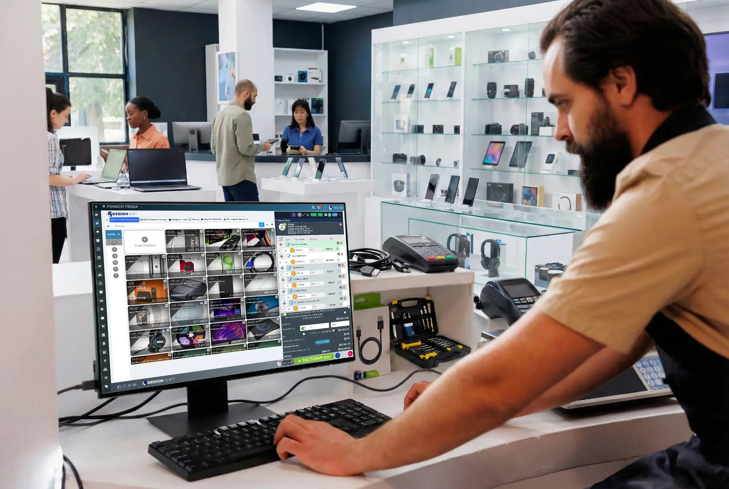 Elegir productos durante la facturación electrónica en tu tienda de tecnología