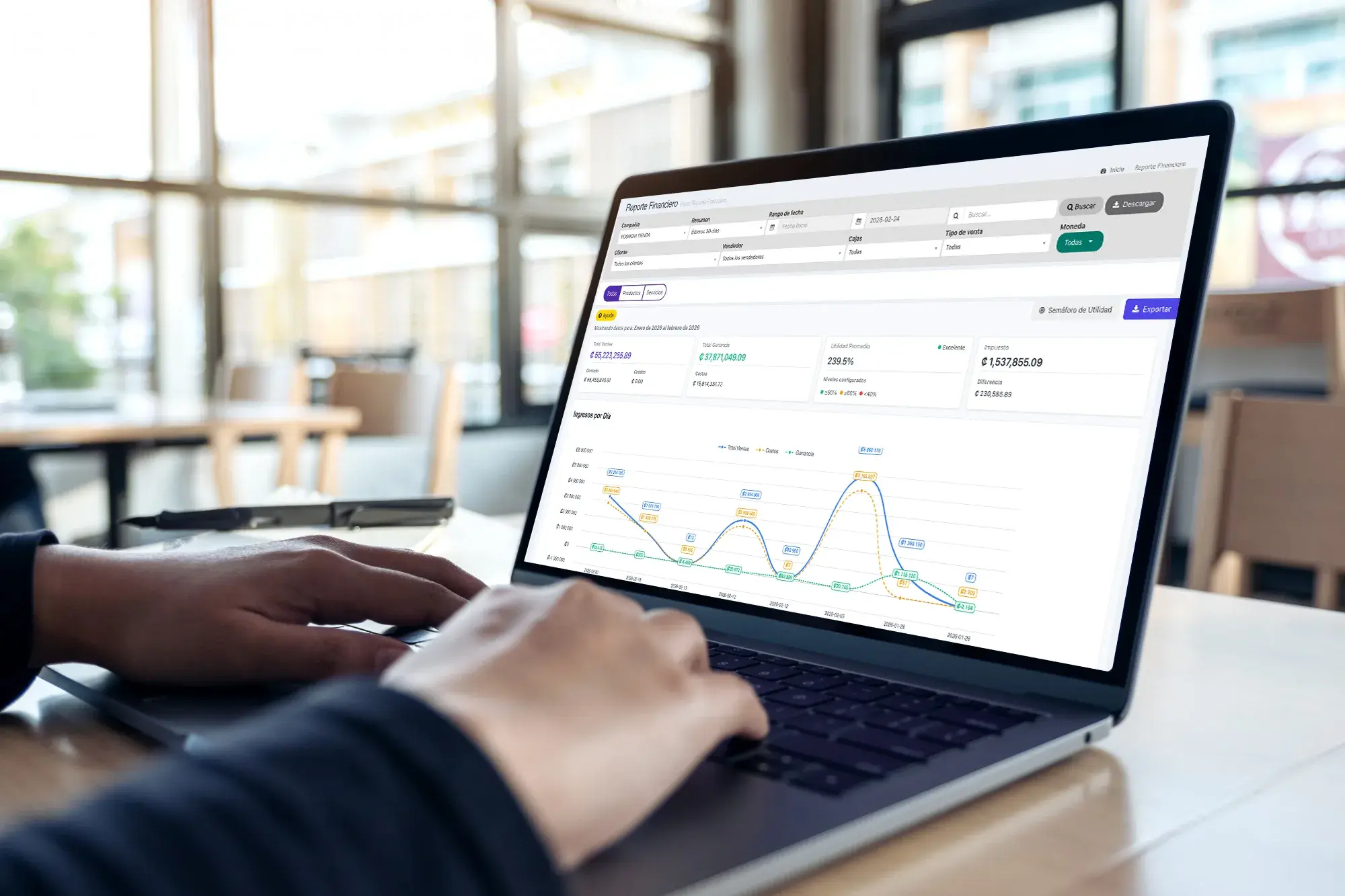 Software de reportes financieros Posmovi para analisis gerencial y contabilidad