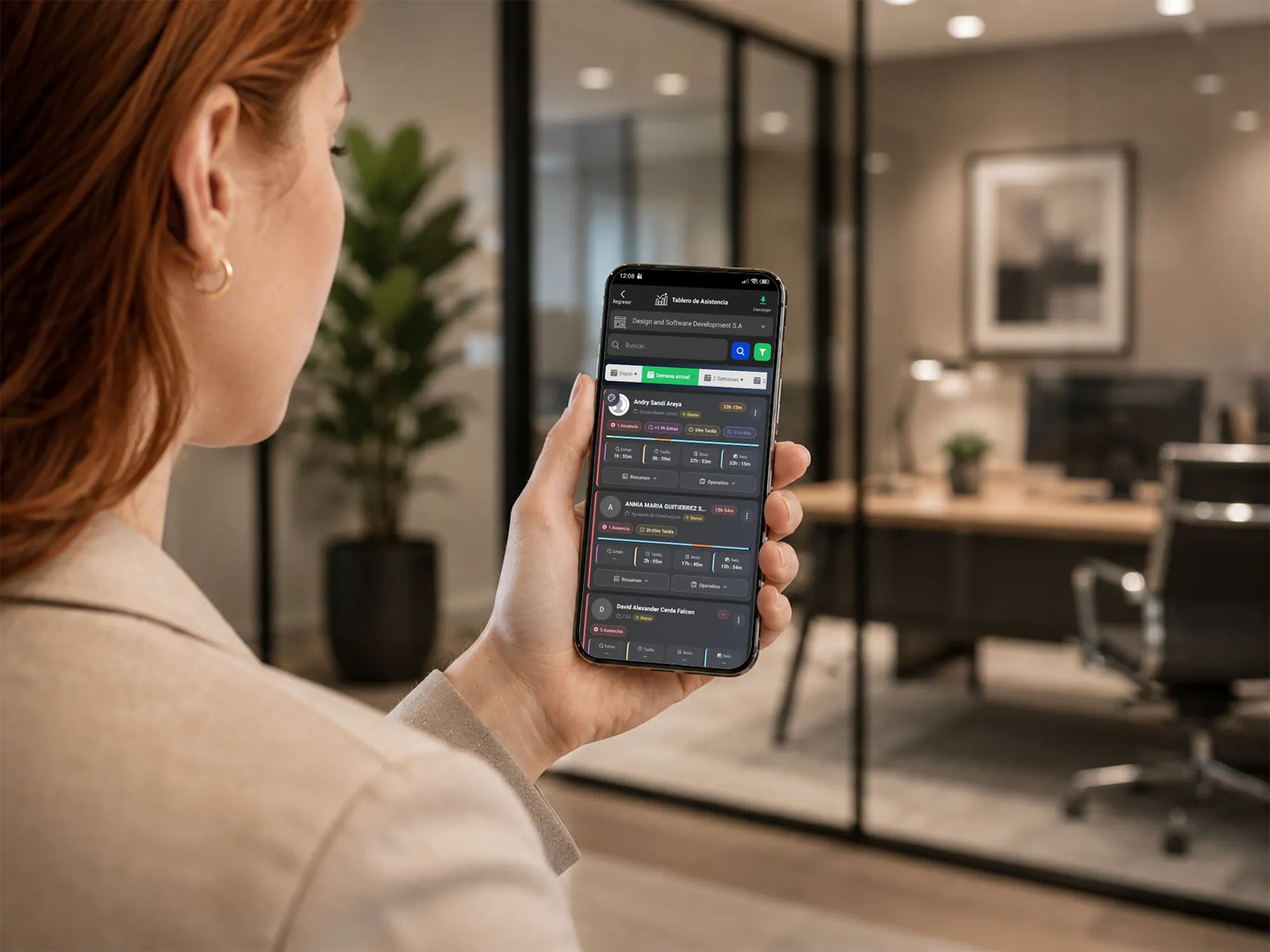 Tablero de control de asistencia de empleados en POSMOVI