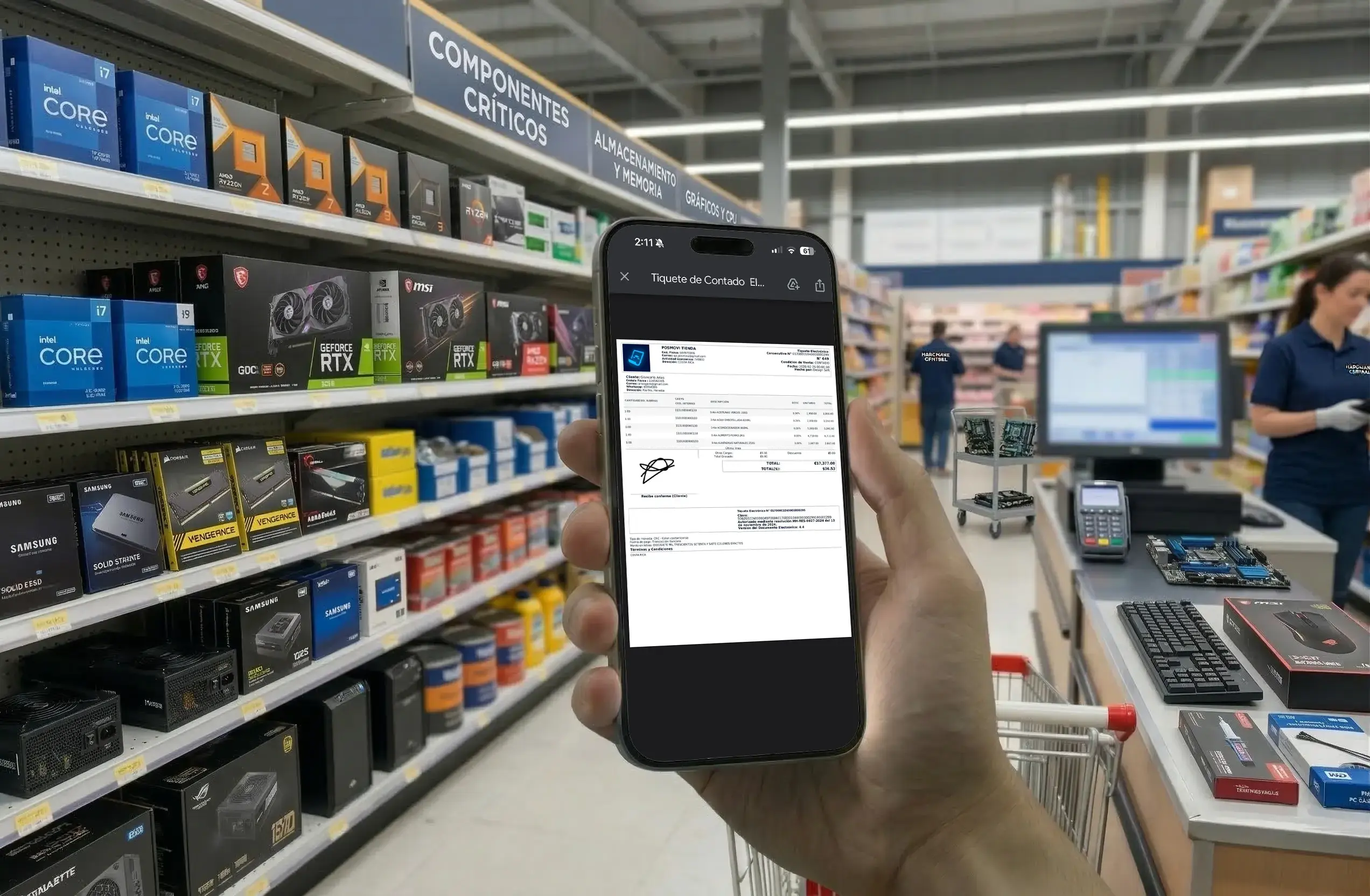 Entrega de factura electrónica o comprobante en tu tienda de tecnología