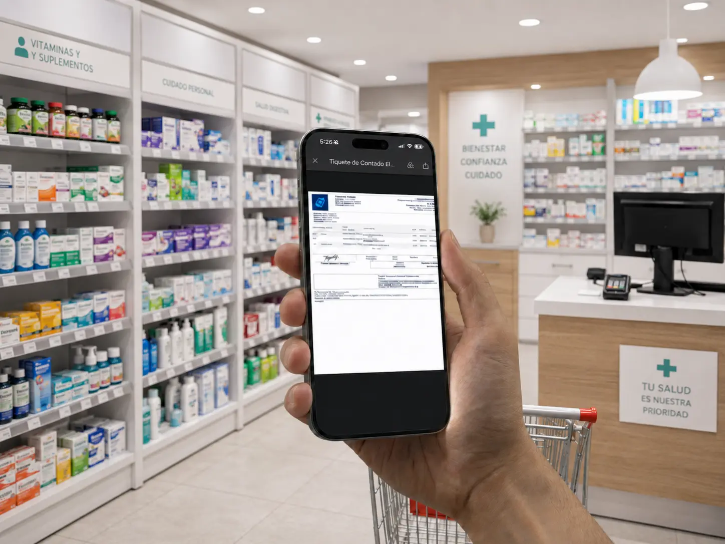 Entrega de factura electrónica o comprobante en tu farmacia