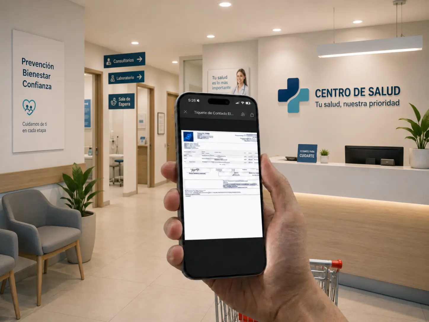 Entrega de factura electrónica o comprobante en tu centro de salud