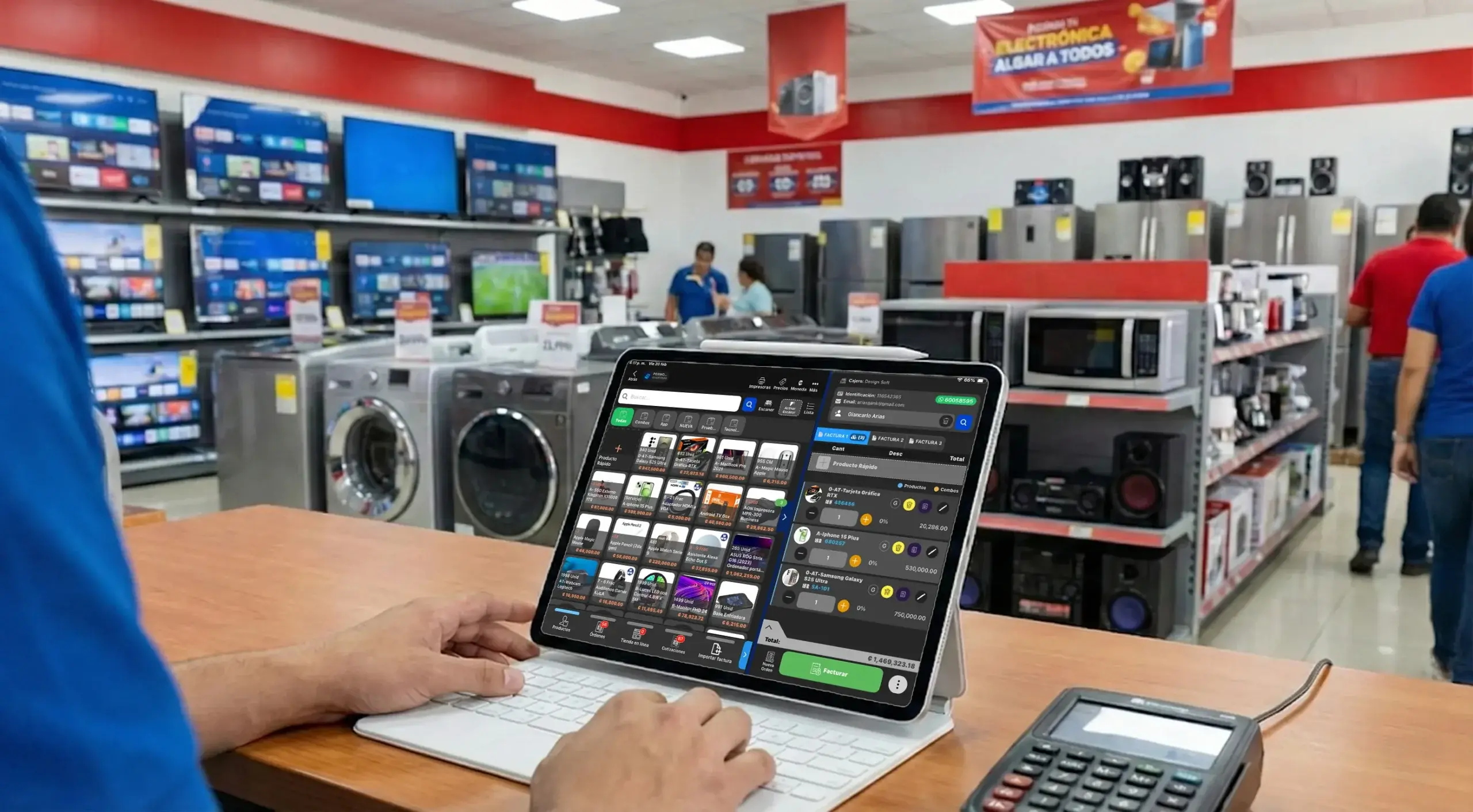 Elegir productos durante la emisión de factura electrónica en Posmovi