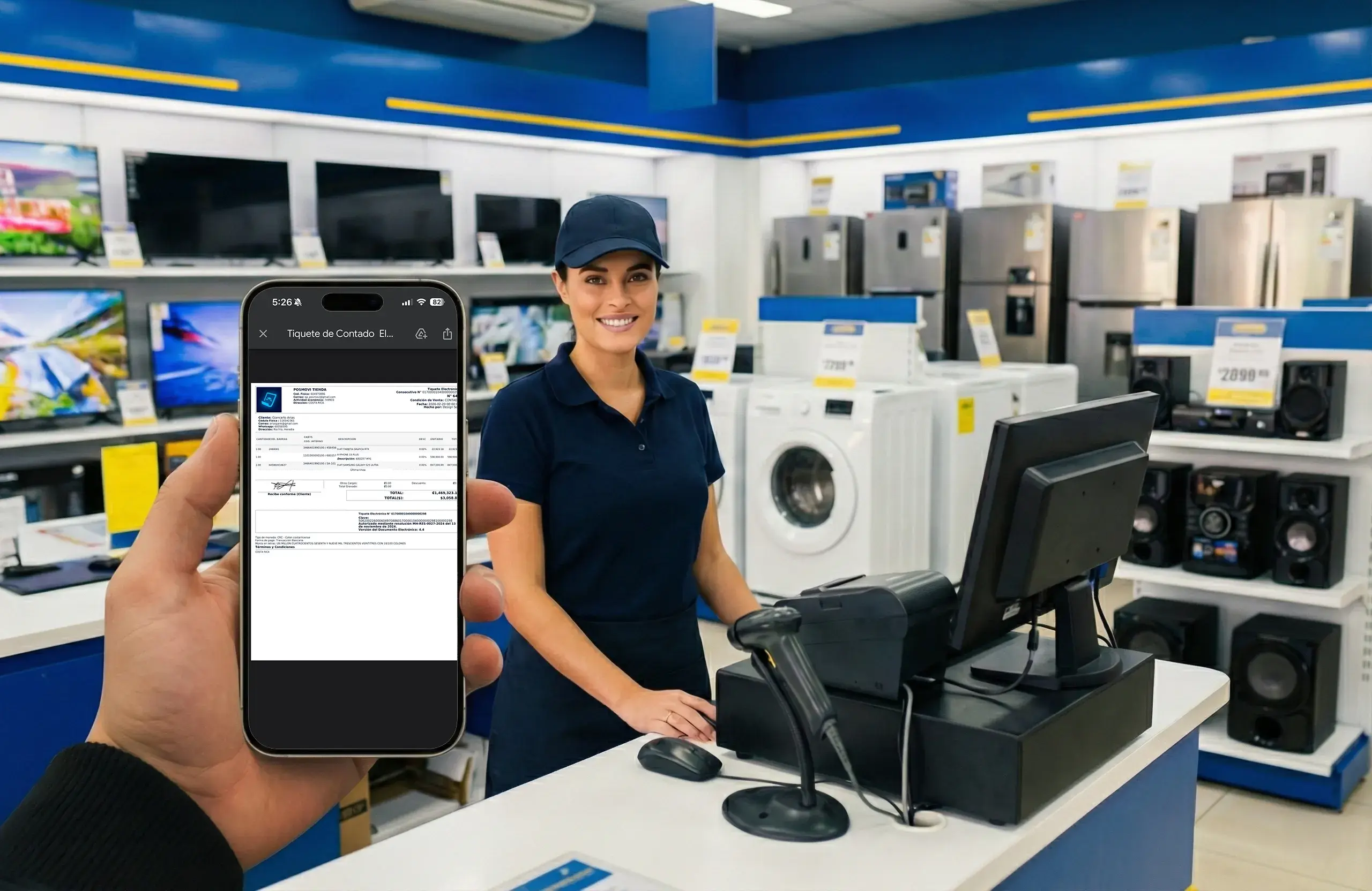 Entrega de factura electrónica o comprobante por correo al cliente desde Posmovi