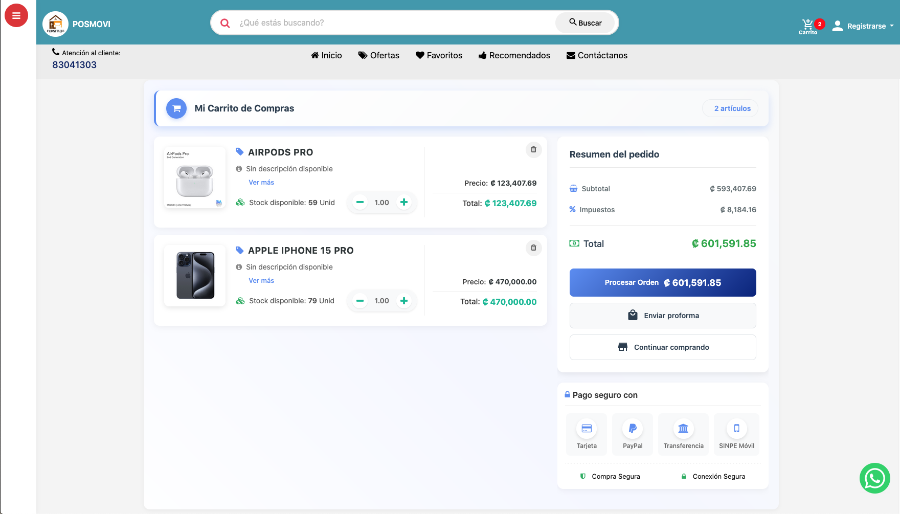Paso 3: Cliente procesa el pago