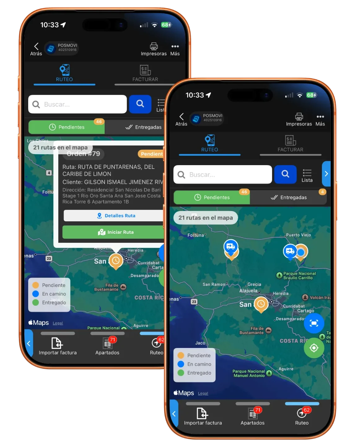 Mockup de la aplicación en tablet