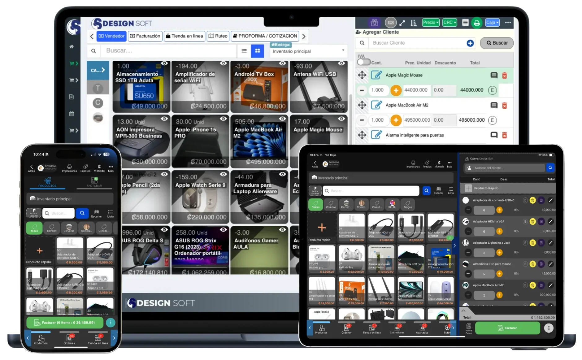 Mockup de la aplicación móvil
