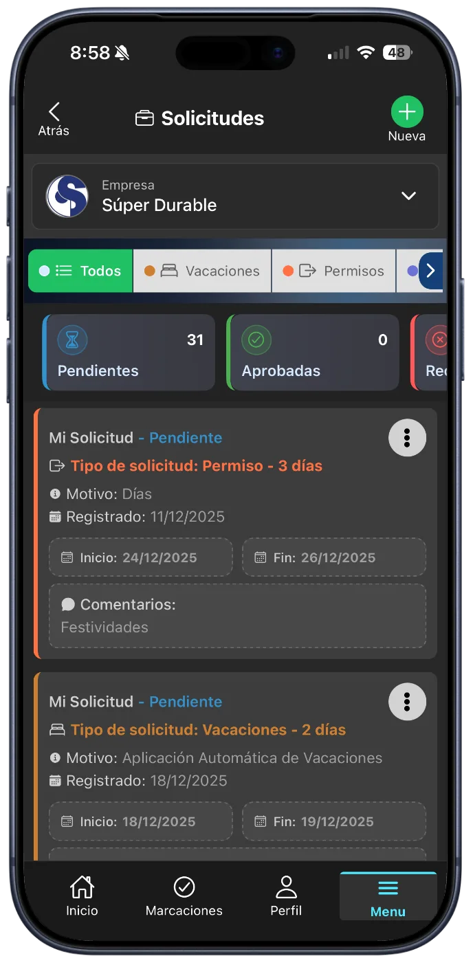 Lista de Solicitudes