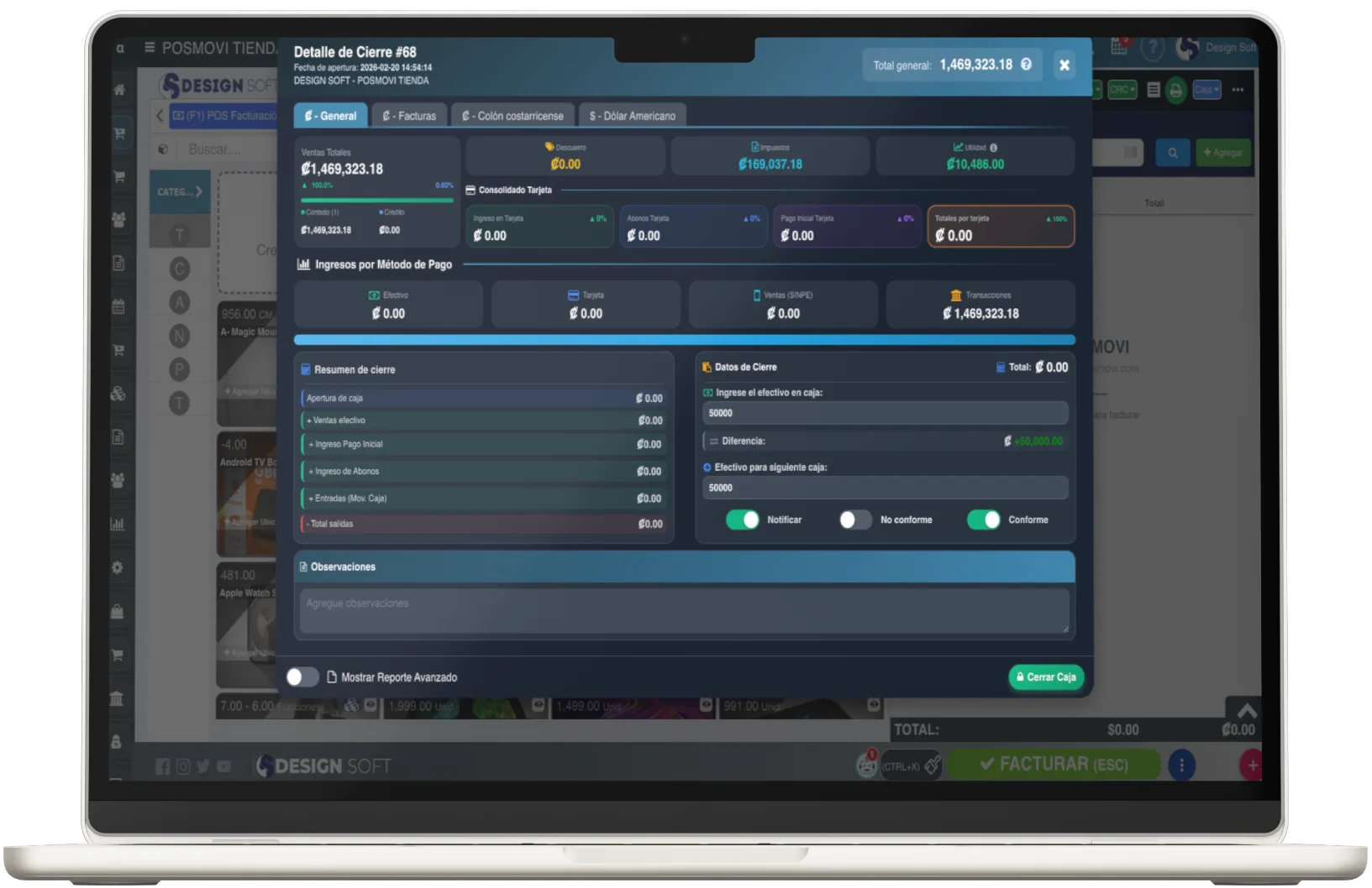Reportes de Ventas y Cierre de Caja Posmovi