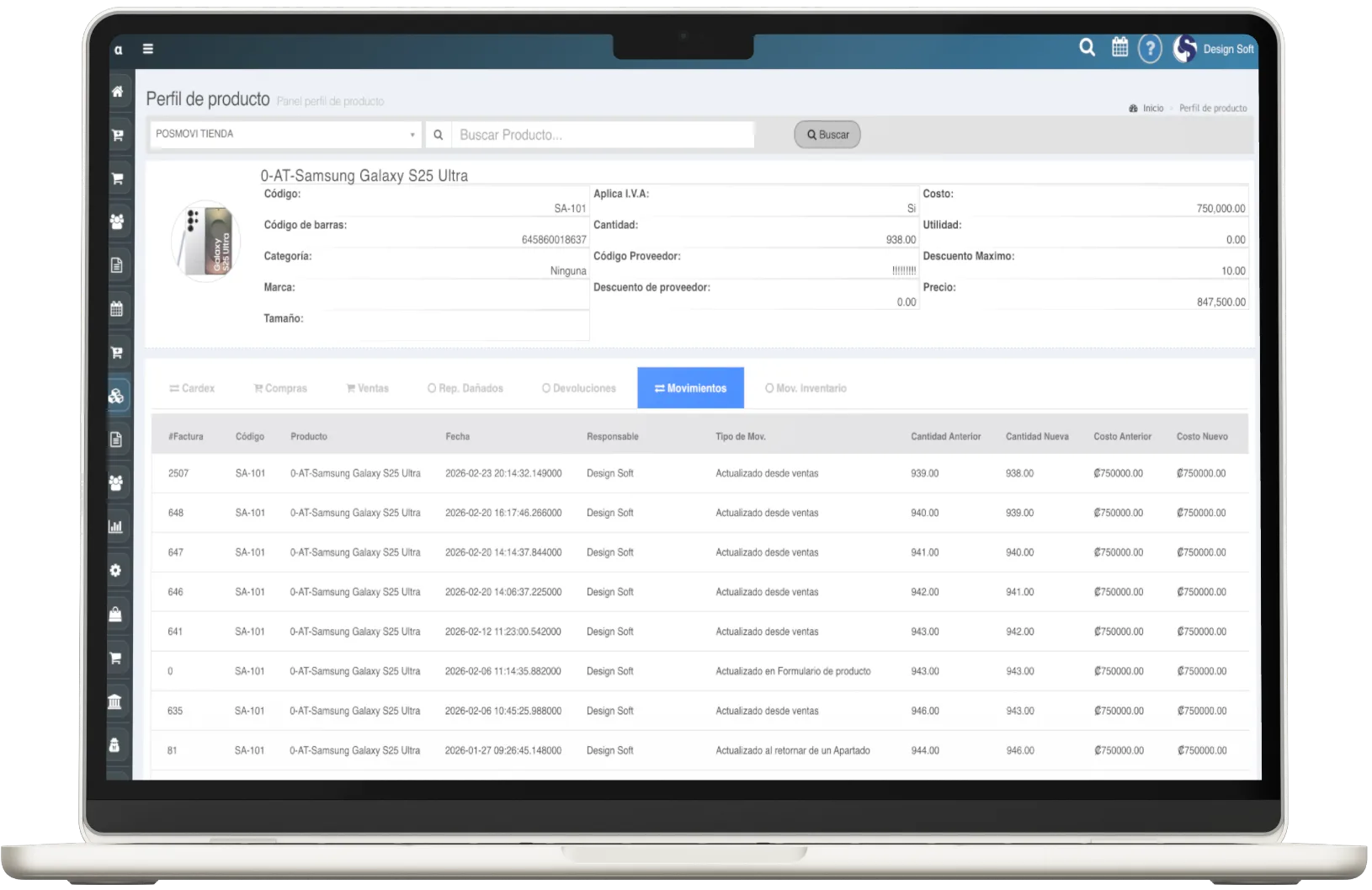 Perfil de Movimientos de Producto Posmovi