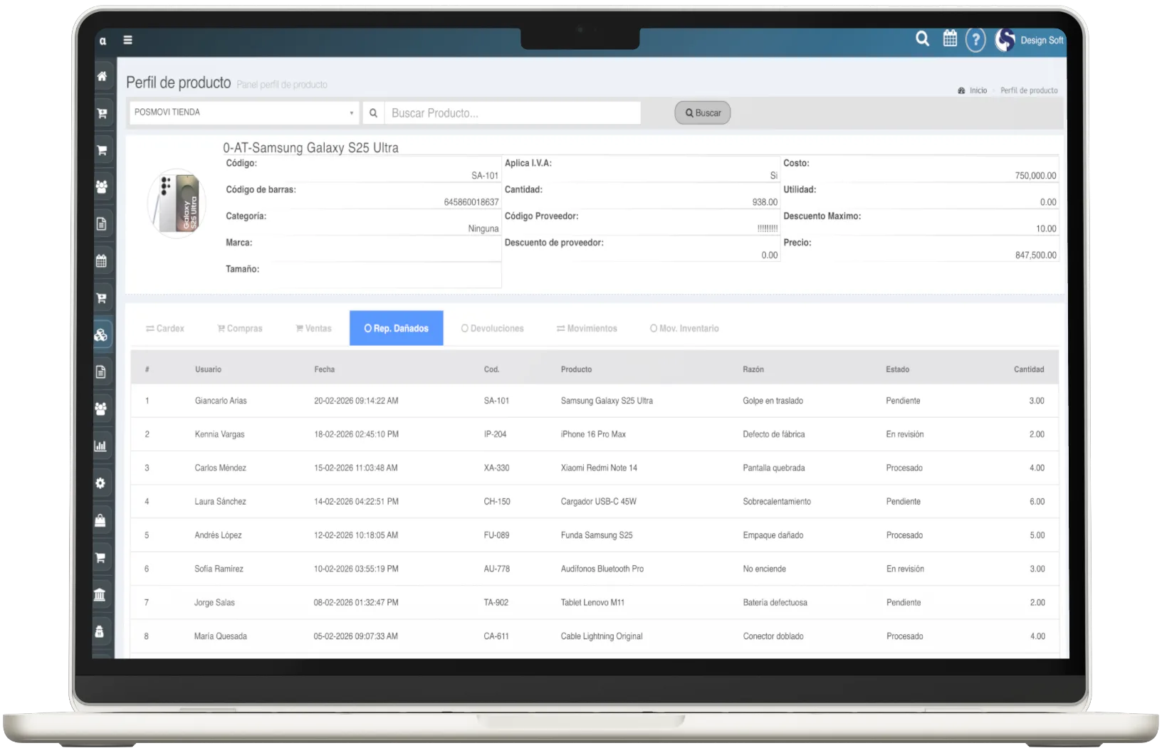 Reporte de Producto Dañado Posmovi