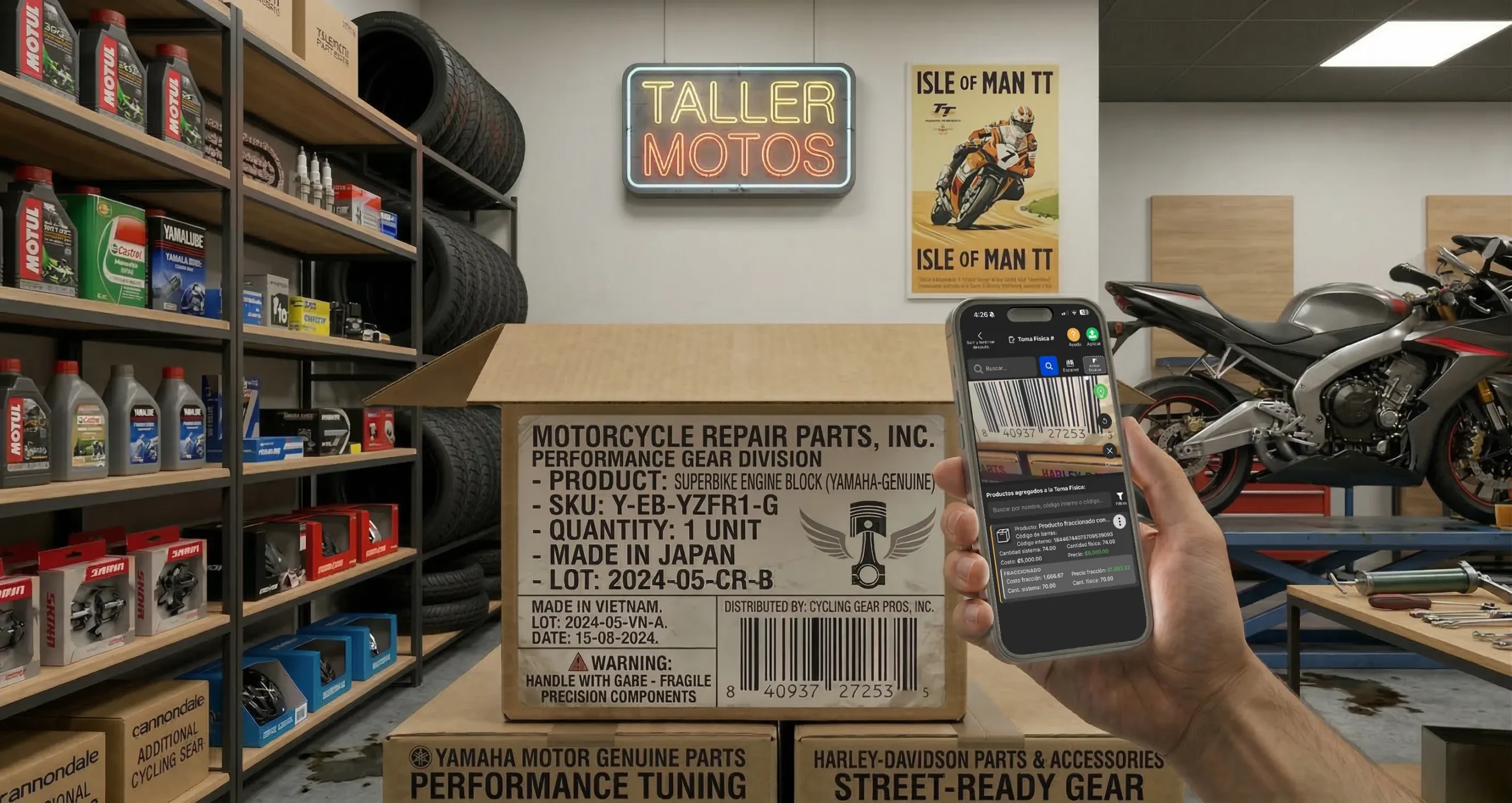 Toma Física de Inventario en Taller de Motos Posmovi