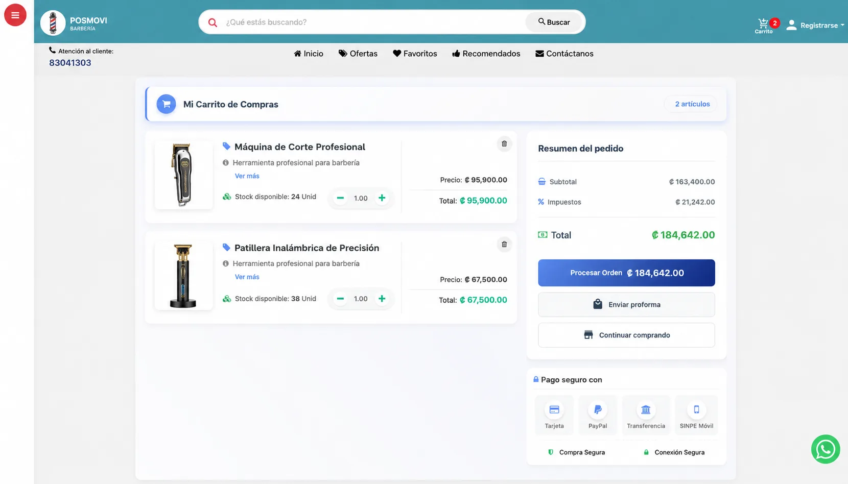 Paso 3: El cliente procesa el pago de forma segura