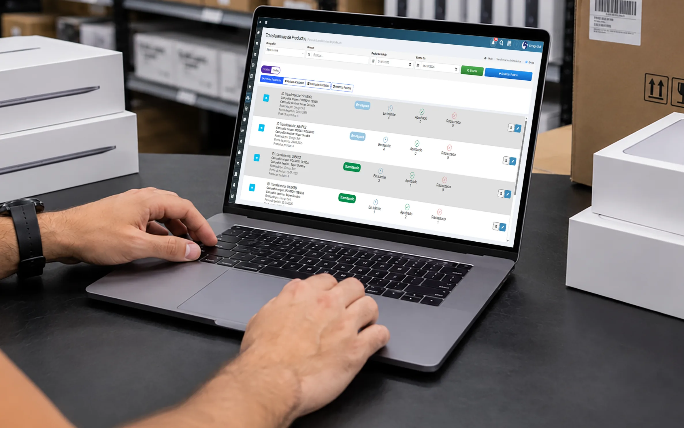 Gestión de transferencia de productos y pedidos entre sucursales en software POSMOVI